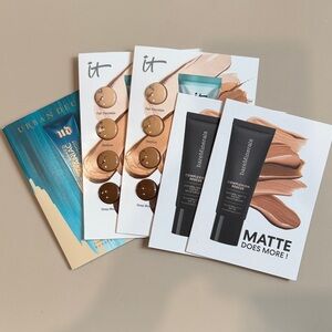 IT Cosmetics & BareMinerals, UD Foundation Sample Card Set. NEW!